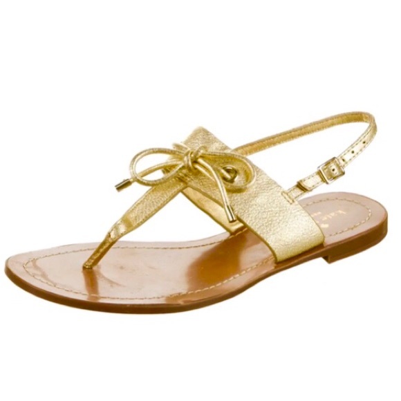 Kate Spade Gold Carolina Thong Sandal sz 8.5 EUC - Picture 1 of 12